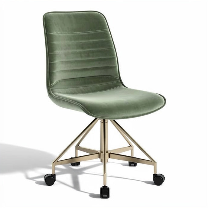 **Moderne draaistoel met stoffen bekleding en metalen onderstel**