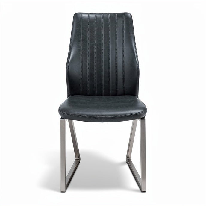 **Moderne Zwarte Stoel met Rvs Basis**