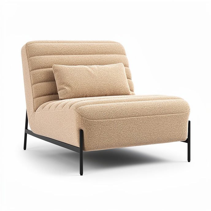 Moderne en comfortabele chaise longue met gestreepte bekleding