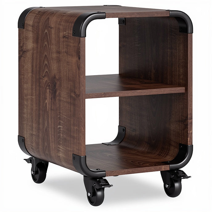 **Mobiele Houten Opbergkast met Open Planken**